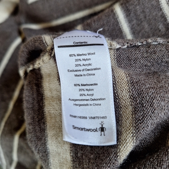 Smartwool Womens Sweater. Brown/Cream Striped. Size S - Picture 4 of 5